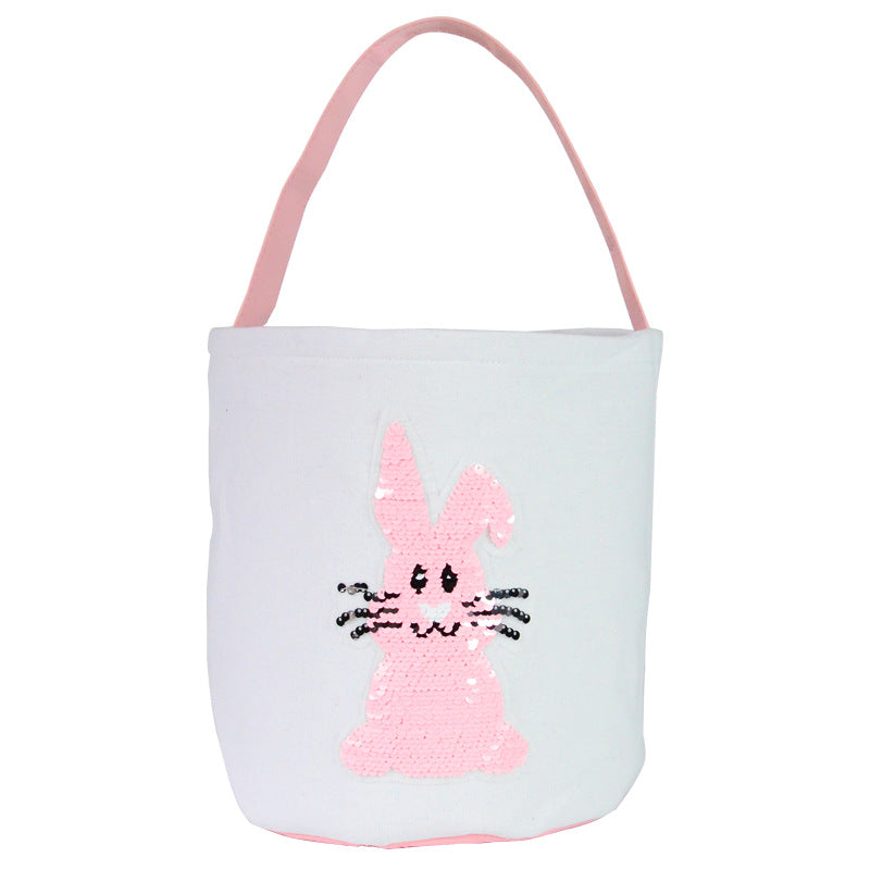 Venta al por mayor, 10 Uds., cesta de lentejuelas de Pascua, juguete de peluche